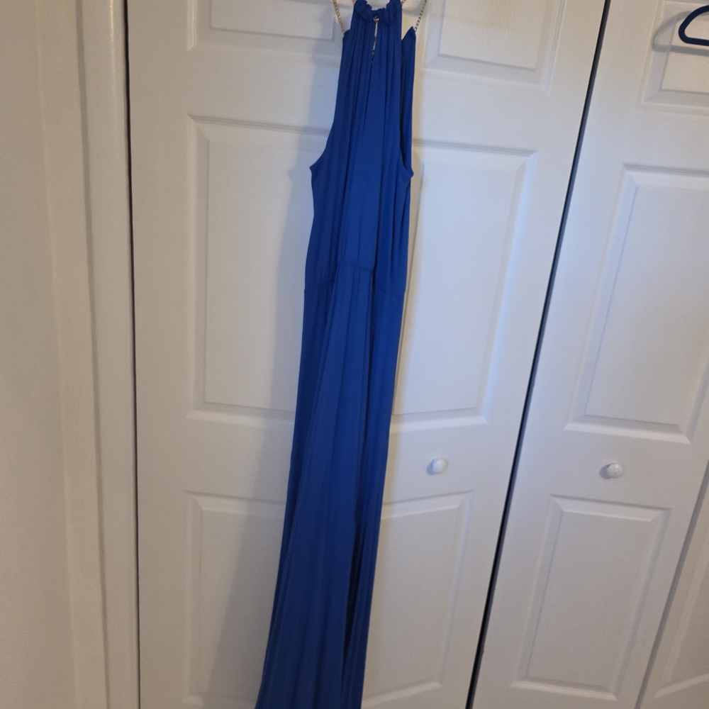 Lilly Pulitzer Royal Blue Dress with Gold Chain Detail And Embellished Neckline - Picture 6 of 7